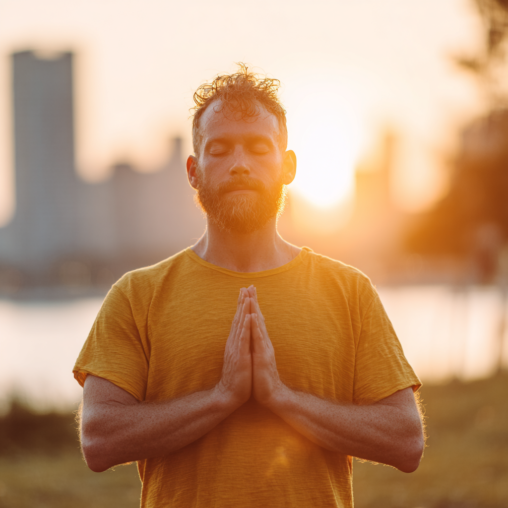 Йога на світанку у місті